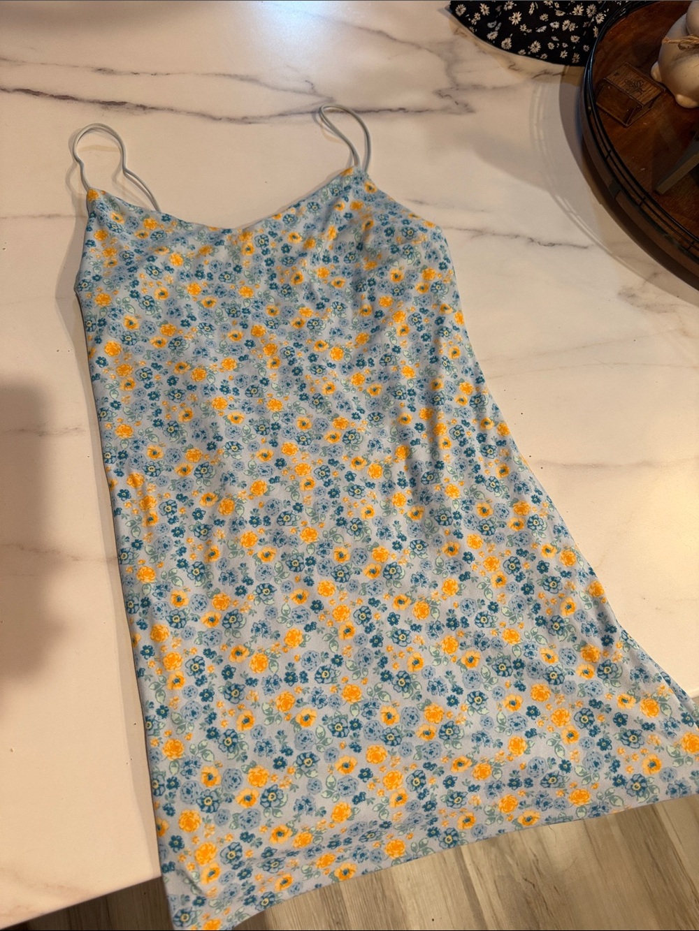 Rue21 Light Blue Floral Slip Dress with Yellow 💐 (great fabric and quality!)